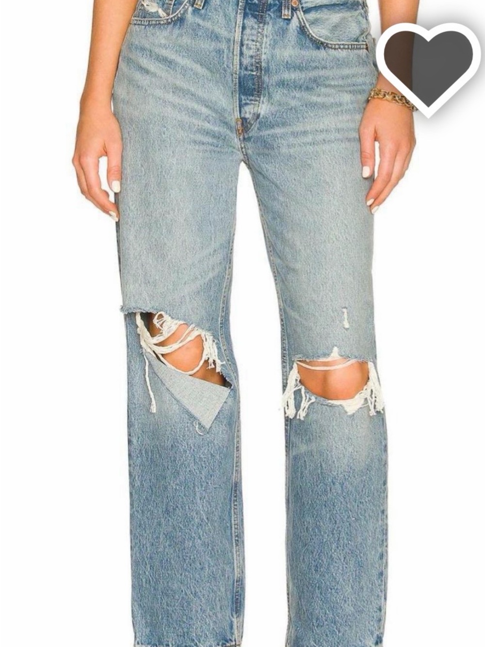 Re/Done Light Blue Distressed Boyfriend Jeans